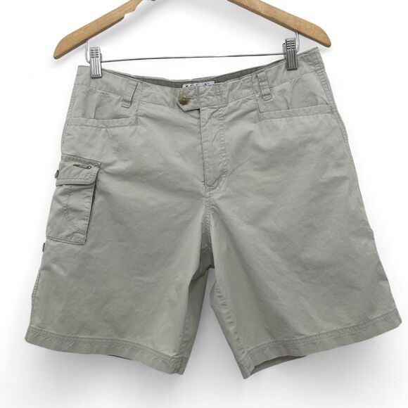Columbia Sportswear Cargo Shorts Beige Roll-Up Hiking Camping Outdoor Women’s 10 - Picture 1 of 14